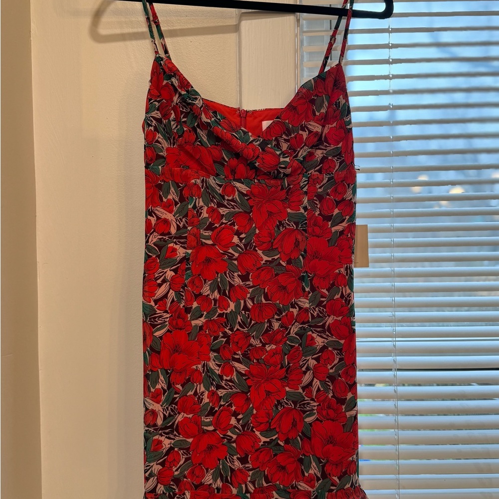Floral Red Dress